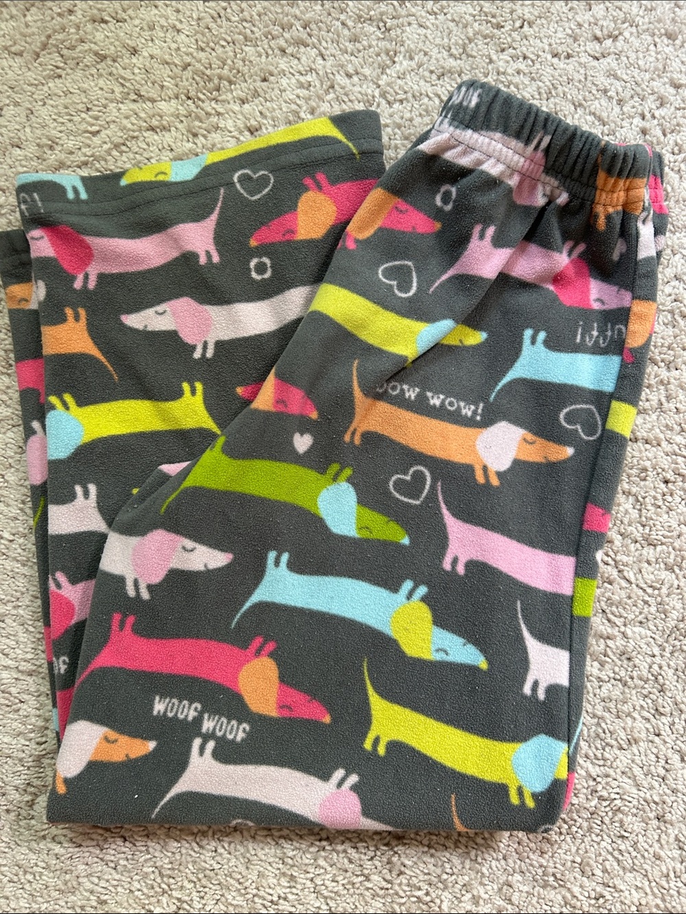 Carter’s Girls 6 Long Sleeve Fleece Pajama Pants Dogs